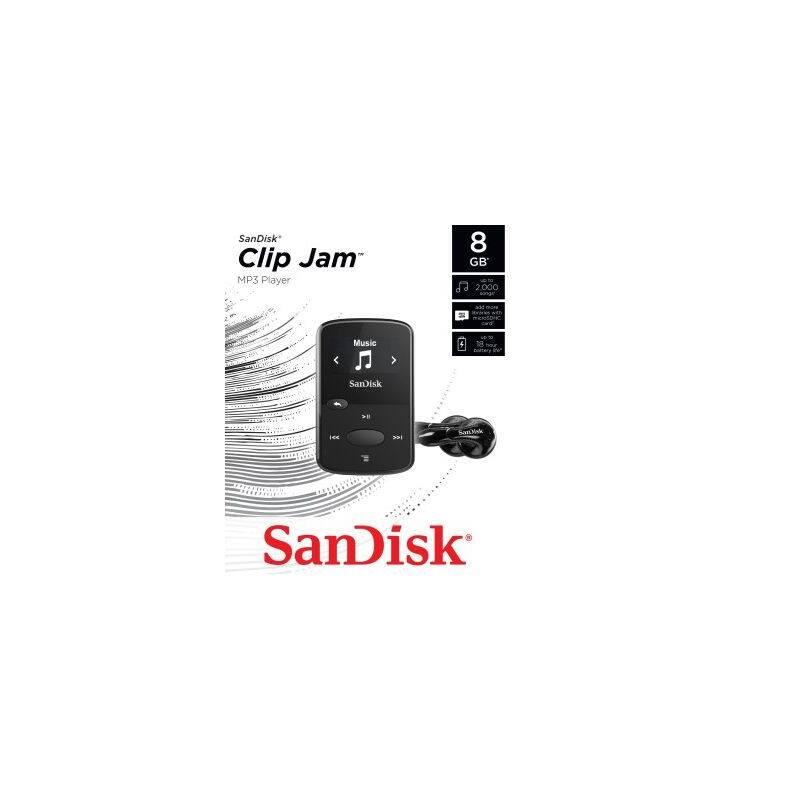 MP3 přehrávač SanDisk Clip Jam 8GB černý, MP3, přehrávač, SanDisk, Clip, Jam, 8GB, černý