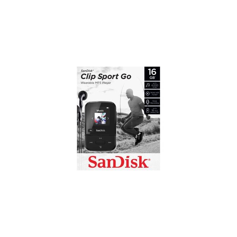 MP3 přehrávač SanDisk Clip Sport Go2 16GB černý, MP3, přehrávač, SanDisk, Clip, Sport, Go2, 16GB, černý