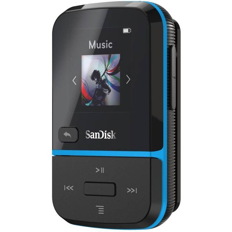 MP3 přehrávač SanDisk Clip Sport Go2 32GB černý modrý, MP3, přehrávač, SanDisk, Clip, Sport, Go2, 32GB, černý, modrý