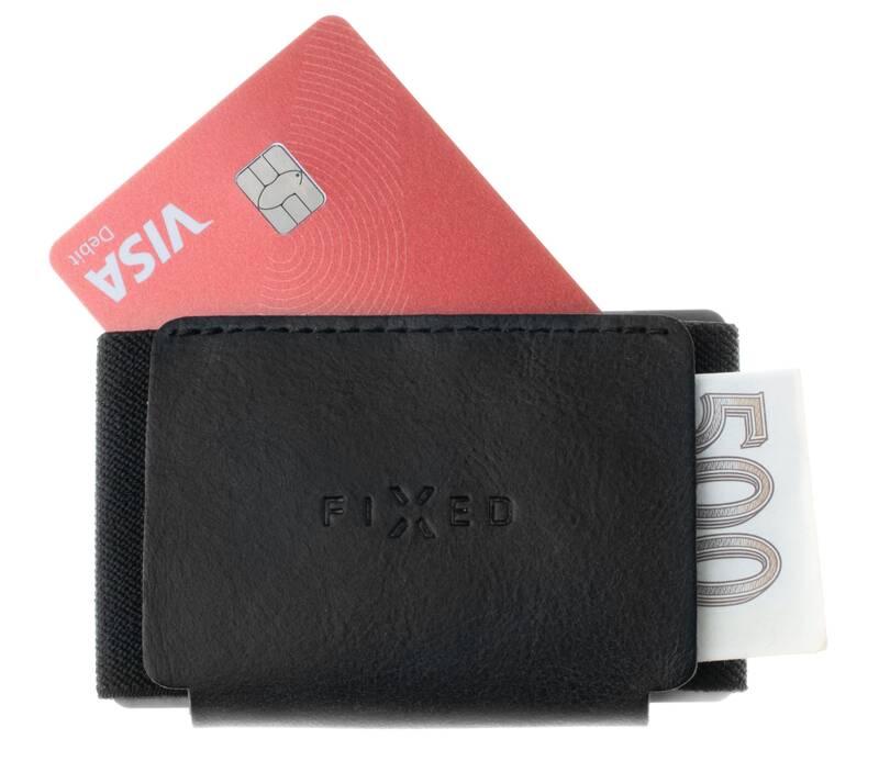 Peněženka FIXED Tiny Wallet pro AirTag z pravé hovězí kůže černá, Peněženka, FIXED, Tiny, Wallet, pro, AirTag, z, pravé, hovězí, kůže, černá