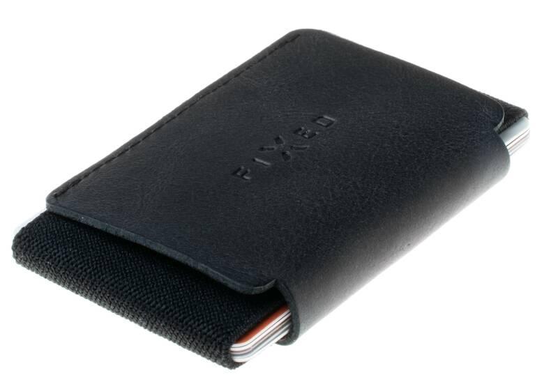 Peněženka FIXED Tiny Wallet pro AirTag z pravé hovězí kůže černá