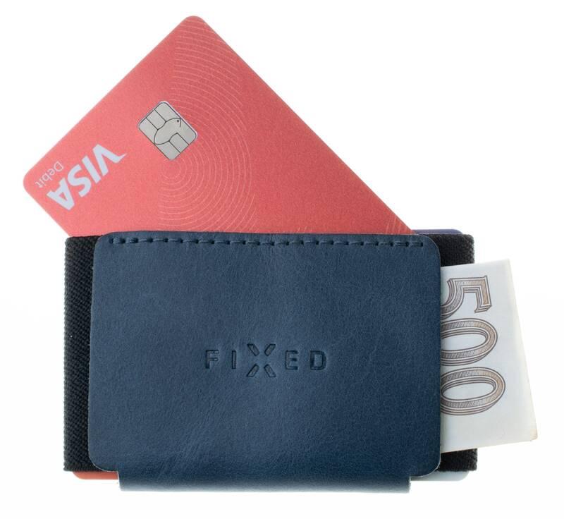 Peněženka FIXED Tiny Wallet pro AirTag z pravé hovězí kůže modrá, Peněženka, FIXED, Tiny, Wallet, pro, AirTag, z, pravé, hovězí, kůže, modrá