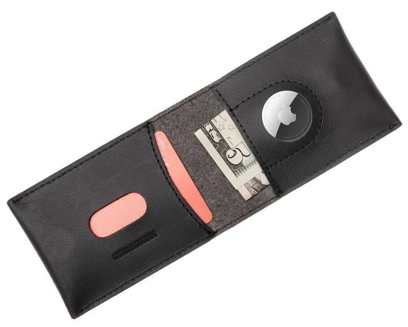 Peněženka FIXED Wallet pro AirTag z pravé hovězí kůže černá