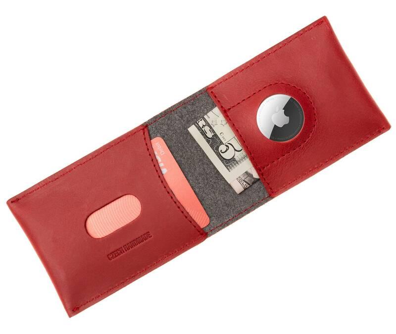Peněženka FIXED Wallet pro AirTag z pravé hovězí kůže červená, Peněženka, FIXED, Wallet, pro, AirTag, z, pravé, hovězí, kůže, červená