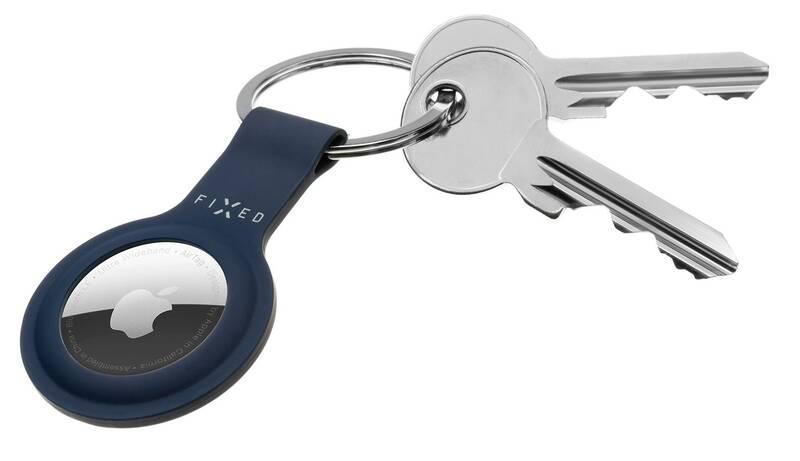 Pouzdro FIXED Silky pro Apple AirTag s kroužkem modré