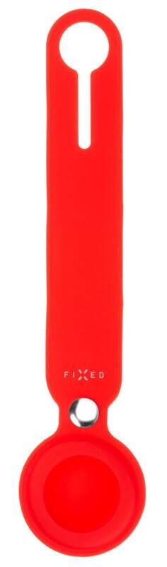 Pouzdro FIXED Silky pro Apple AirTag s popruhem červené