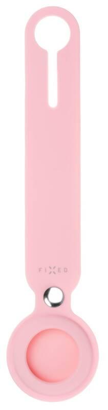 Pouzdro FIXED Silky pro Apple AirTag s popruhem růžové