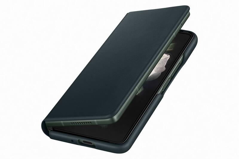 Pouzdro na mobil flipové Samsung Leather Flip Cover Galaxy Z Fold3 zelené