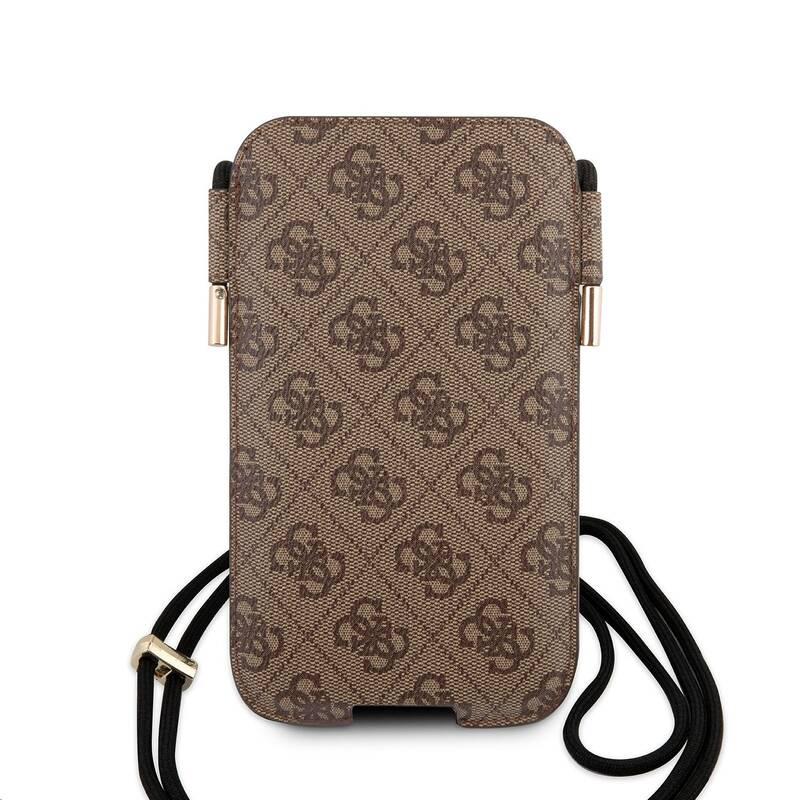 Pouzdro na mobil Guess 4G Pouch Script Logo S M hnědé