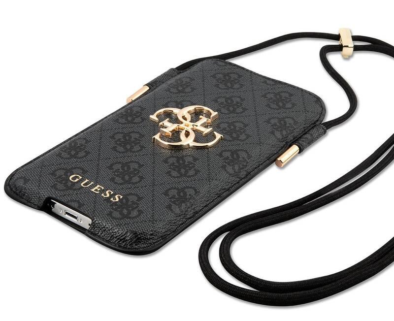 Pouzdro na mobil Guess 4G Pouch Script Logo S M šedé