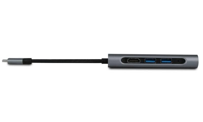 USB Hub NGS WONDER USB-C HDMI, 2x USB 3.0, RJ-45, USB-C, SD, micro SD šedý