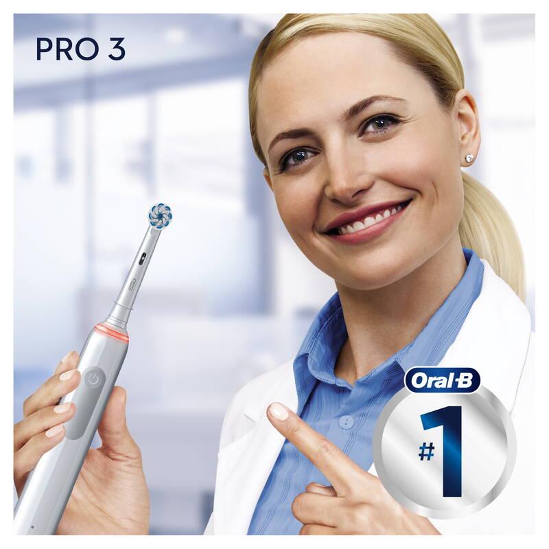 Zubní kartáček Oral-B PRO 3 3500 Sensitive Clean White cestovní pouzdro