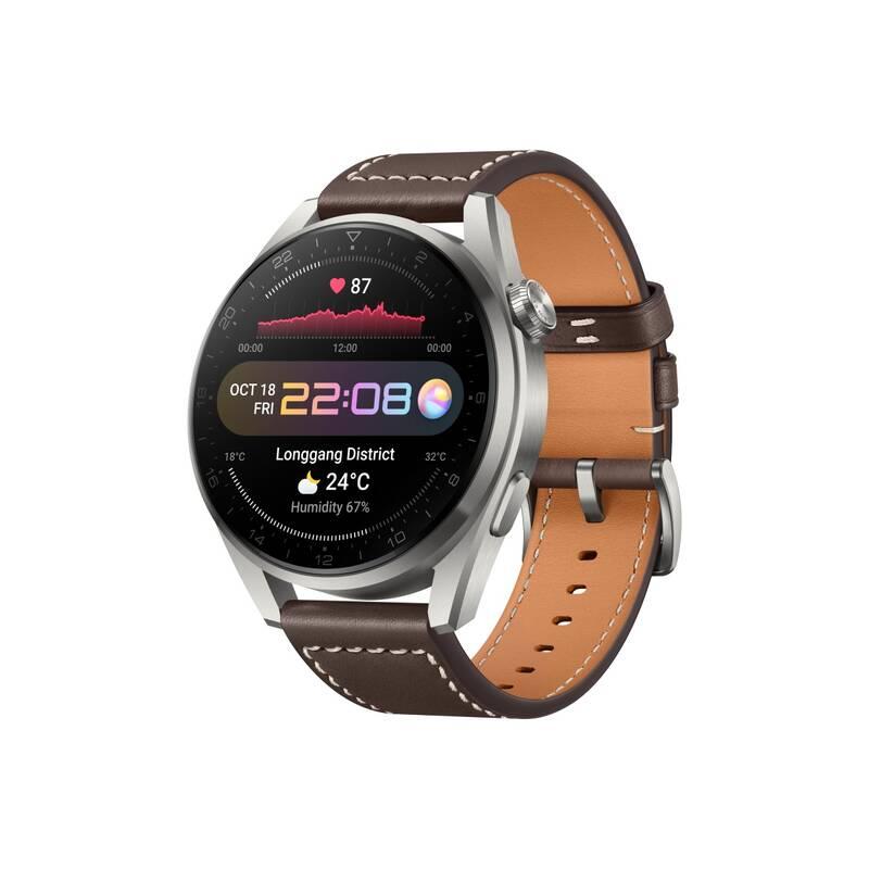 Chytré hodinky Huawei Watch 3 Pro - Brown Leather, Chytré, hodinky, Huawei, Watch, 3, Pro, Brown, Leather