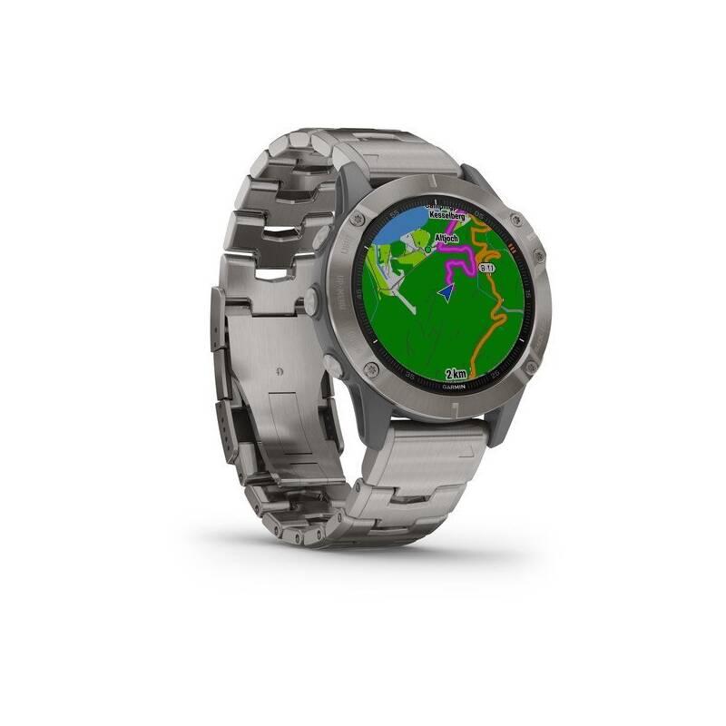 GPS hodinky Garmin fenix6 PRO Sapphire - Titanium Titanium Band
