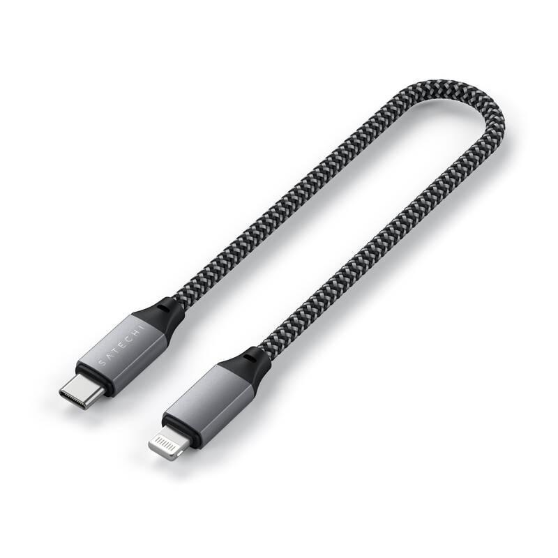 Kabel Satechi USB-C Lightning 25cm šedý