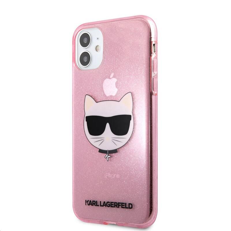 Kryt na mobil Karl Lagerfeld Choupette Head Glitter na Apple iPhone 11 růžový, Kryt, na, mobil, Karl, Lagerfeld, Choupette, Head, Glitter, na, Apple, iPhone, 11, růžový