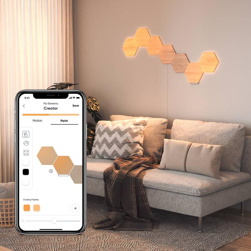 LED světlo Nanoleaf Elements Hexagons Expansion Pack 3ks dřevo