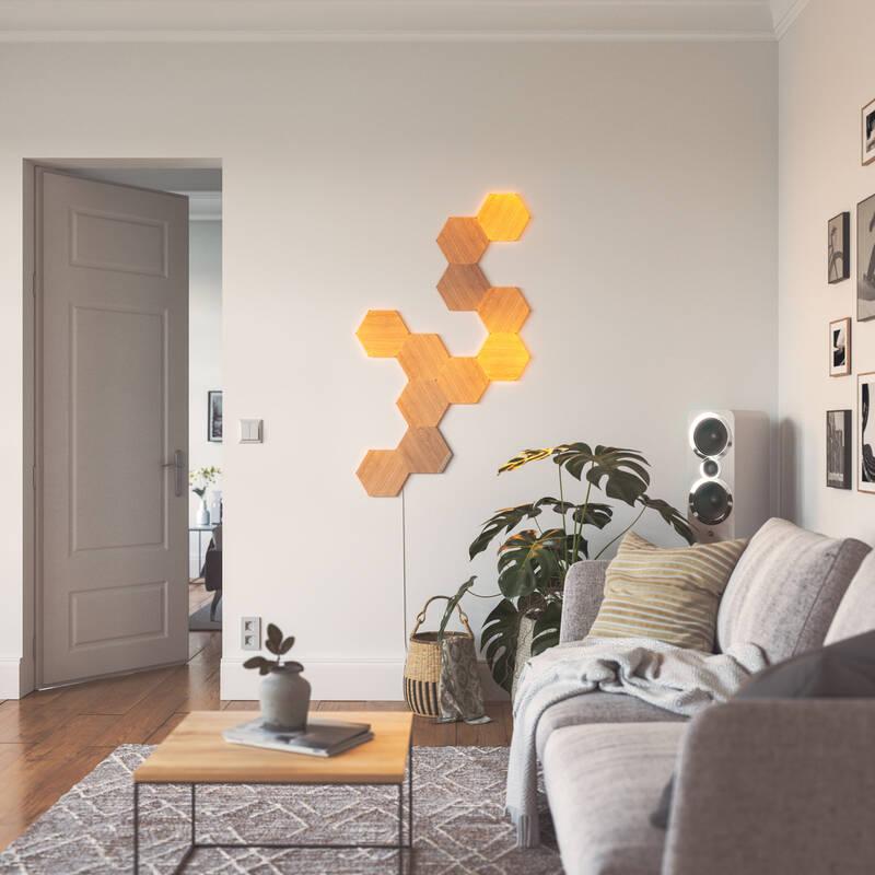 LED světlo Nanoleaf Elements Hexagons Expansion Pack 3ks dřevo