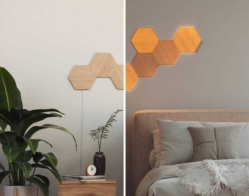 LED světlo Nanoleaf Elements Hexagons Expansion Pack 3ks dřevo