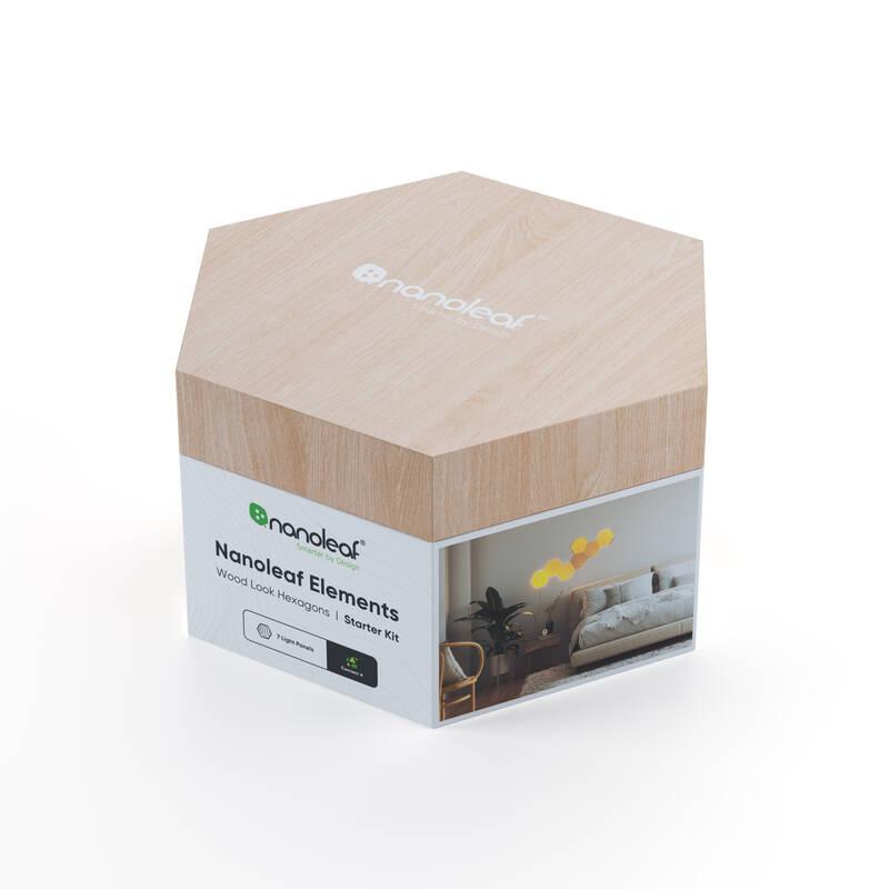 LED světlo Nanoleaf Elements Hexagons Starter Kit 7ks dřevo