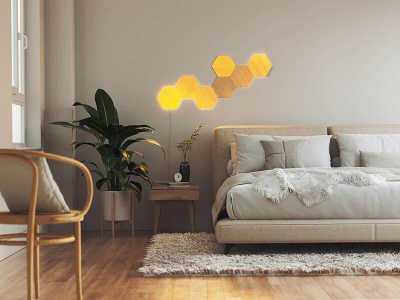 LED světlo Nanoleaf Elements Hexagons Starter Kit 7ks dřevo