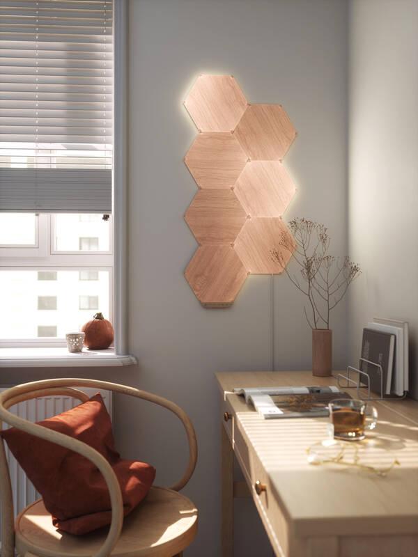 LED světlo Nanoleaf Elements Hexagons Starter Kit 7ks dřevo