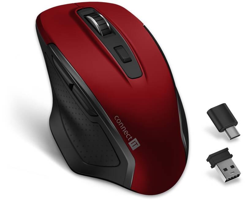 Myš Connect IT Dual SmartSwitch USB USB-C červená