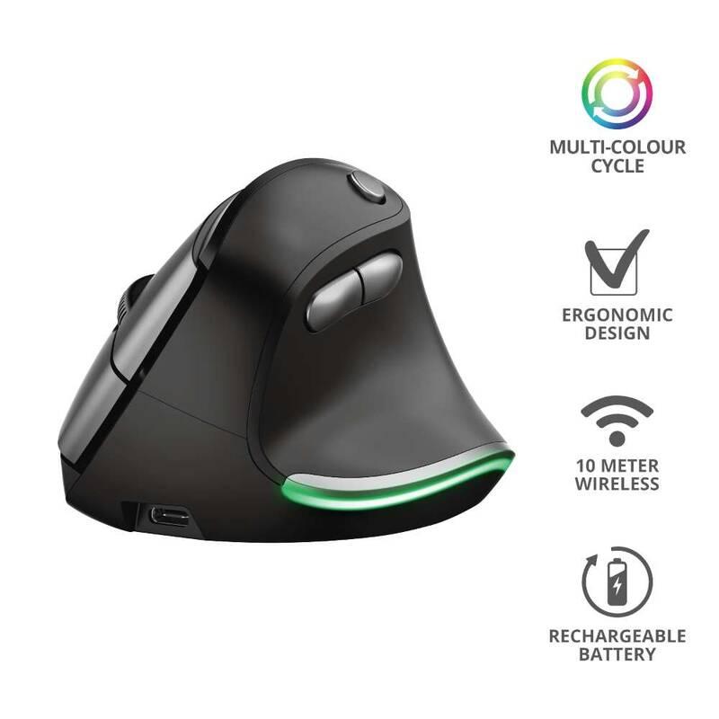 Myš Trust Bayo Ergonomic Rechargeable černá