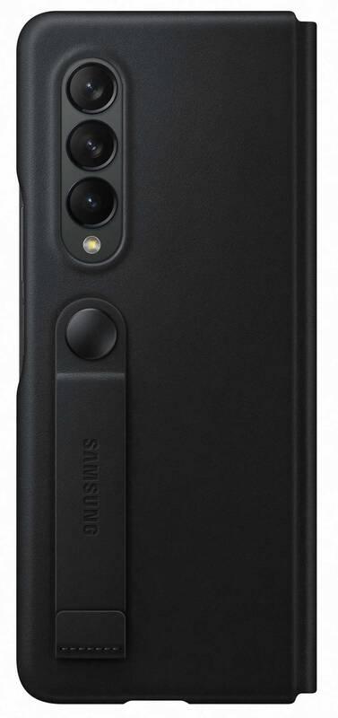 Pouzdro na mobil flipové Samsung Leather Flip Cover Galaxy Z Fold3 černé