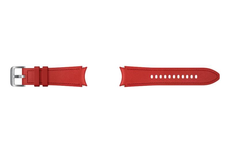 Řemínek Samsung Galaxy Watch4 Classic 42mm, hybridní kožený červený