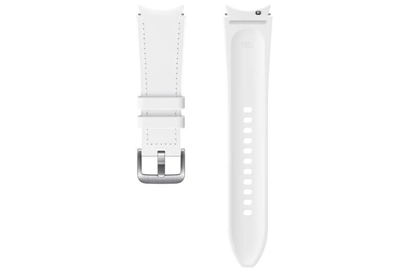 Řemínek Samsung Galaxy Watch4 Classic 46mm, hybridní kožený bílý
