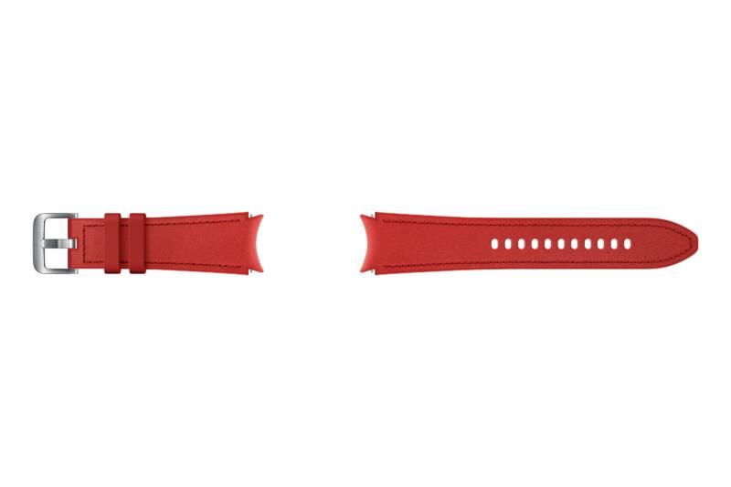 Řemínek Samsung Galaxy Watch4 Classic 46mm, hybridní kožený červený