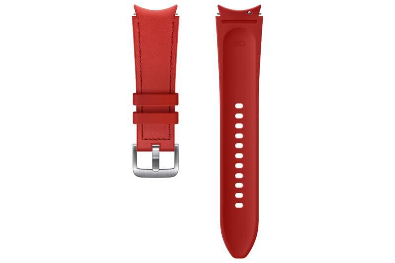 Řemínek Samsung Galaxy Watch4 Classic 46mm, hybridní kožený červený