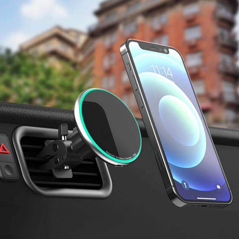 Držák na mobil CubeNest Magnetic Wireless S1C0, do mřížky stříbrný, Držák, na, mobil, CubeNest, Magnetic, Wireless, S1C0, do, mřížky, stříbrný