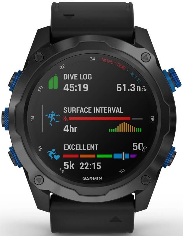 GPS hodinky Garmin Descent Mk2i - Titanium Carbon Grey DLC, černý řemínek