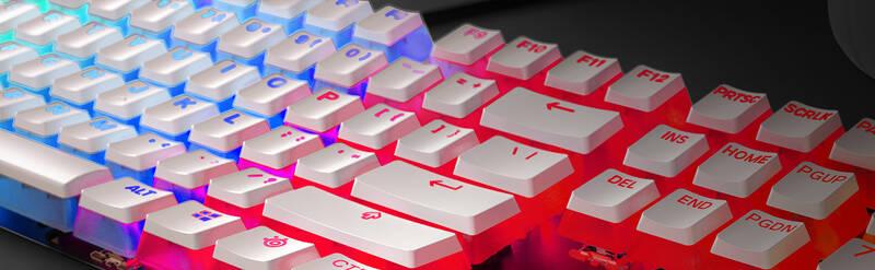 Herní klávesy SteelSeries PrismCAPS US bílé
