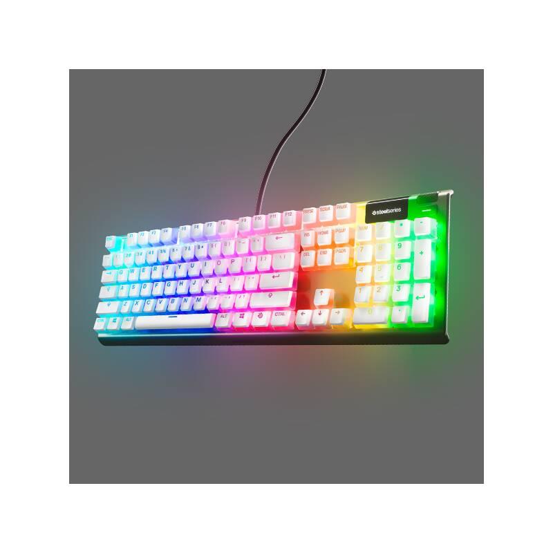 Herní klávesy SteelSeries PrismCAPS US bílé