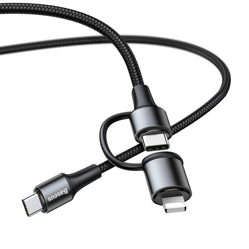 Kabel Baseus Twins 2v1 USB-C USB-C Lightning, 60W, 1m černý