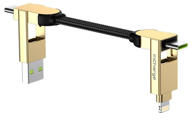 Kabel Rolling Square inCharge X 6v1, USB, USB-C, Micro USB, Lightning černý béžový