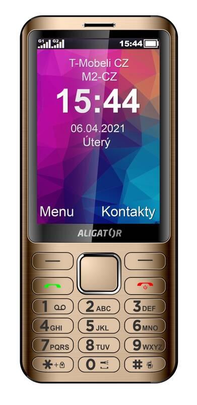 Mobilní telefon Aligator D950 Dual Sim zlatý, Mobilní, telefon, Aligator, D950, Dual, Sim, zlatý