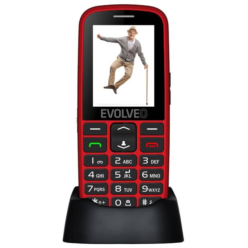 Mobilní telefon Evolveo EasyPhone EG pro seniory červený