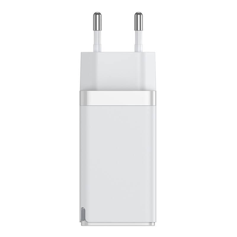 Nabíječka do sítě Baseus GaN 1x USB, 2x USB-C, 65W bílá