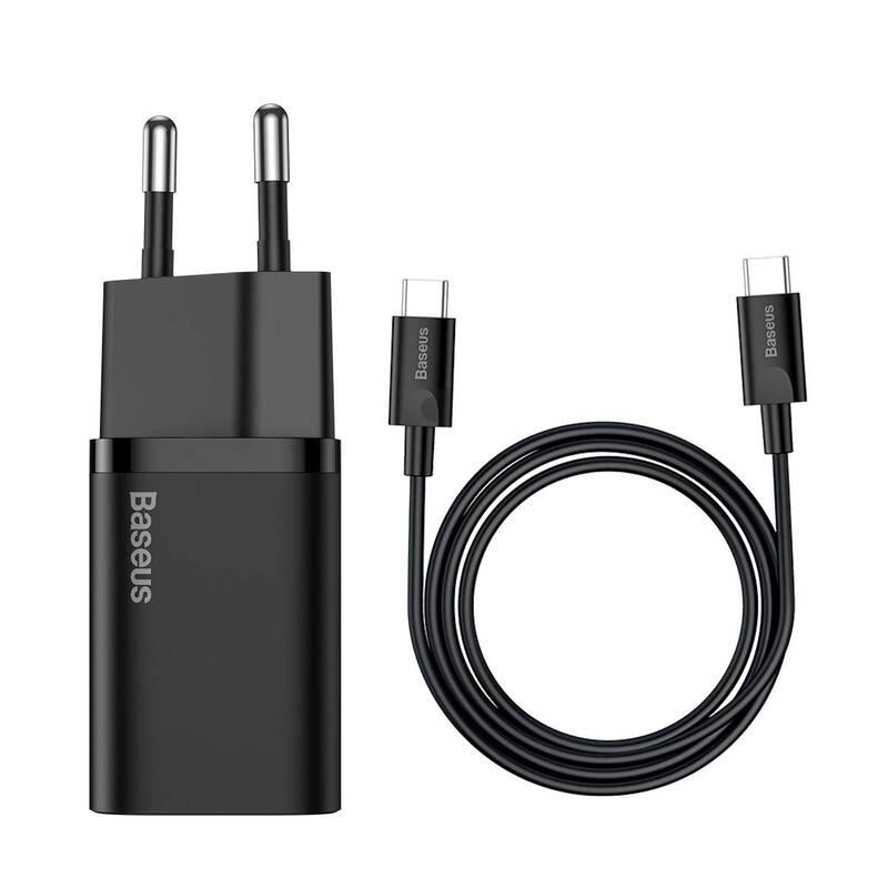Nabíječka do sítě Baseus Super Si USB-C 25W USB-C kabel 1m černá