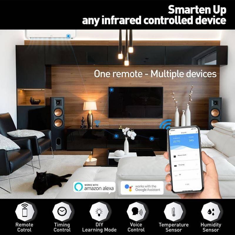 Ovladač Tellur WiFi Smart sada pro IR dálkové ovládání, snímač teploty a vlhkosti, USB-C