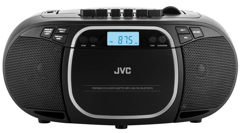 Radiomagnetofon s CD JVC RC-E451B černý, Radiomagnetofon, s, CD, JVC, RC-E451B, černý
