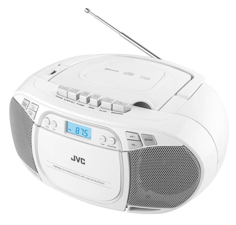 Radiomagnetofon s CD JVC RC-E451W bílý, Radiomagnetofon, s, CD, JVC, RC-E451W, bílý