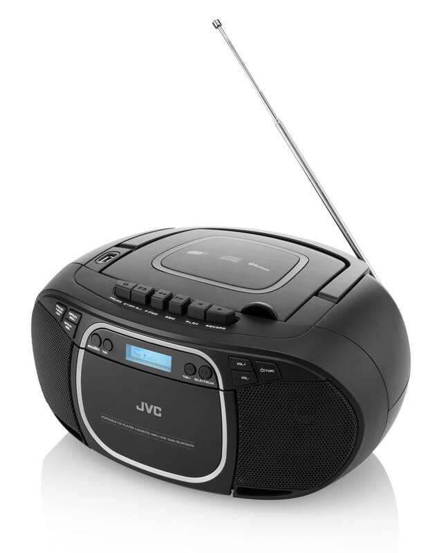 Radiomagnetofon s DAB CD JVC RC-E561B-DAB černý, Radiomagnetofon, s, DAB, CD, JVC, RC-E561B-DAB, černý