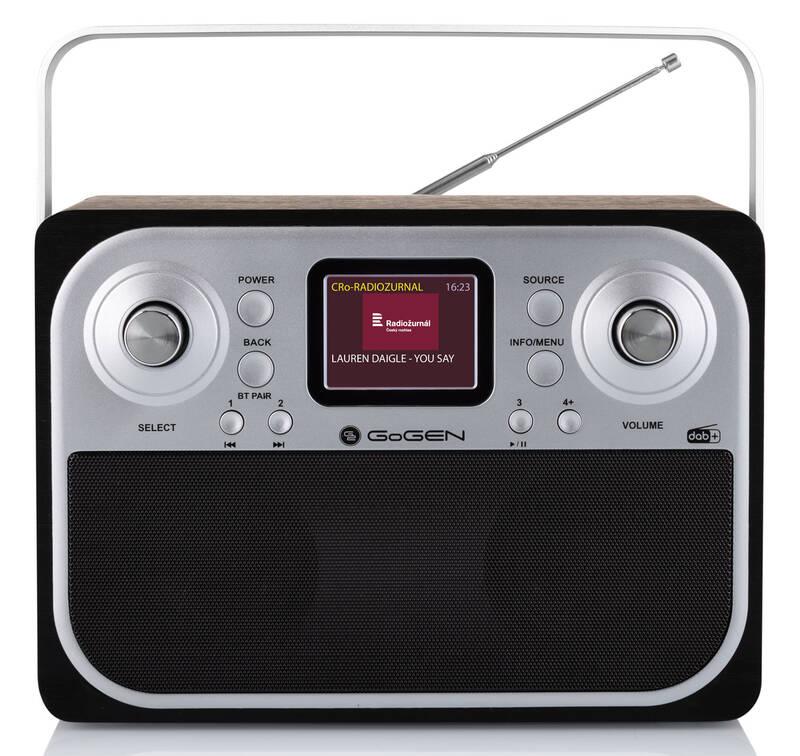 Radiopřijímač s DAB GoGEN DAB 700 BTCB černý šedý