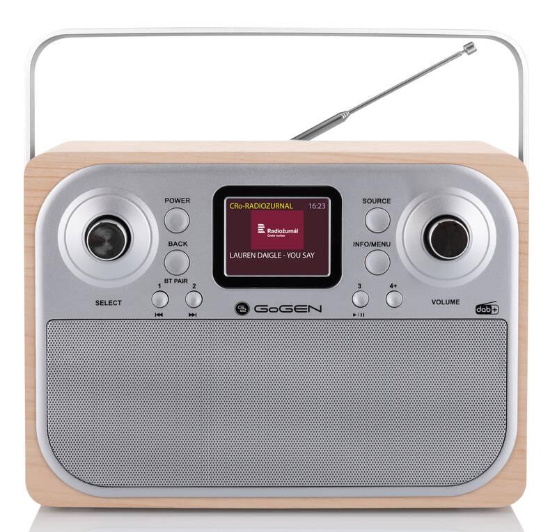 Radiopřijímač s DAB GoGEN DAB 700 BTCS stříbrný hnědý