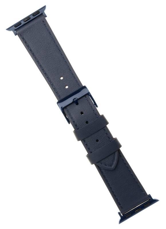 Řemínek FIXED Leather Strap na Apple Watch 42 44 45 mm modrý
